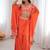 Beautiful Orange Crepe Designer Lehenga Choli With Sequins Shrug