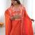 Beautiful Orange Crepe Designer Lehenga Choli With Sequins Shrug