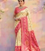 cream soft silk saree for women – elegant traditional & party wear saree