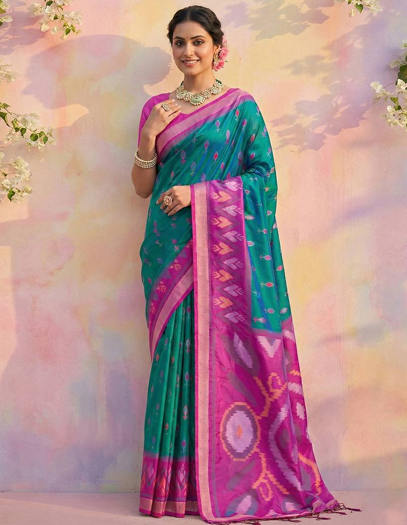 sea green soft silk saree for women – elegant traditional & party wear saree