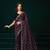 Wine thread work net party wear saree with velvet blouse