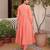 Peach cotton embroidered summer kurta sets