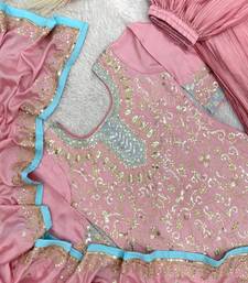 Light rose embroidered sharara suit