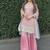 Light rose embroidered sharara suit