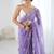 light purple chiffon crush saree with ultra satin blouse – sequins, moti & cut dana work designer party wear saree
