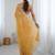 light mustard chiffon crush saree with ultra satin blouse – sequins, moti & cut dana work designer party wear saree