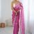 pink chiffon crush saree with ultra satin blouse – sequins, moti & cut dana work designer party wear saree