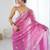 pink chiffon crush saree with ultra satin blouse – sequins, moti & cut dana work designer party wear saree