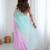 light sea green chiffon crush saree with ultra satin blouse – sequins, moti & cut dana work designer party wear saree