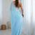 light blue chiffon crush saree with ultra satin blouse – sequins, moti & cut dana work designer party wear saree