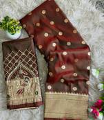 brown color paithani art silk saree 