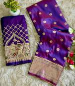 teal  color paithani art silk saree 