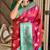 maroon color art silk saree with contrast blouse