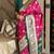 rani pink color art silk saree with contrast blouse