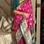 rani pink color art silk saree with contrast blouse