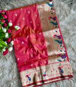  pink color paithani art silk saree with blouse