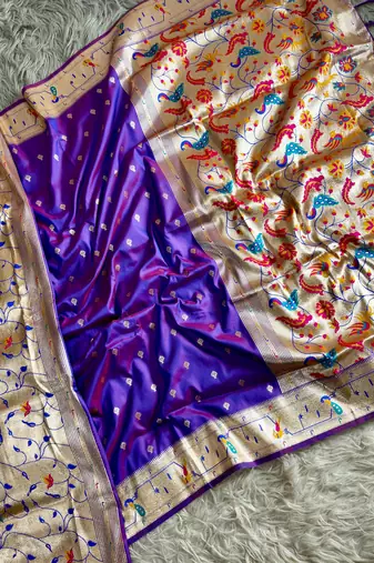  purple color paithani art silk saree with blouse