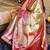 cream color tissue art silk saree with contrast blouse