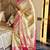 cream color tissue art silk saree with contrast blouse
