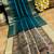 teal color tussar art silk saree with blouse