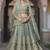 GREEN Pure Butterfly Net Embroidered Lehenga Choli with Dupatta     Sequins & Diamond Work Bridal Wedding