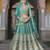 SEA GREEN Pure Butterfly Net Embroidered Lehenga Choli with Dupatta     Sequins & Diamond Work Bridal Wedding