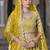 YELLOW Pure Butterfly Net Embroidered Lehenga Choli with Dupatta     Sequins & Diamond Work Bridal Wedding