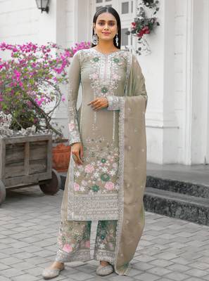 Chiku CHINNON SILK EMBROIDERY WORK FULLY SALWAR SUIT 1