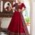 RED Tasar Silk Gamthi Print Lehenga Choli with Dupatta – Embossed Design & Gotta Patti Lace Work