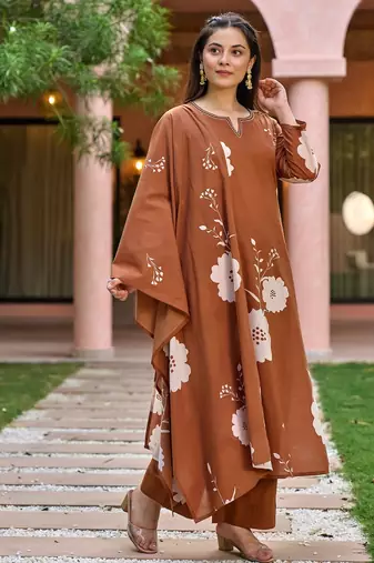 Women's Gorgeous Printed Work Muslin Fabric Straight Kurta Pant and Dupatta Set