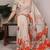 Graceful flow marble floral printed saree with delicate pearl lace