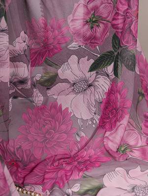 Graceful flow marble floral printed saree with delicate pearl lace 5