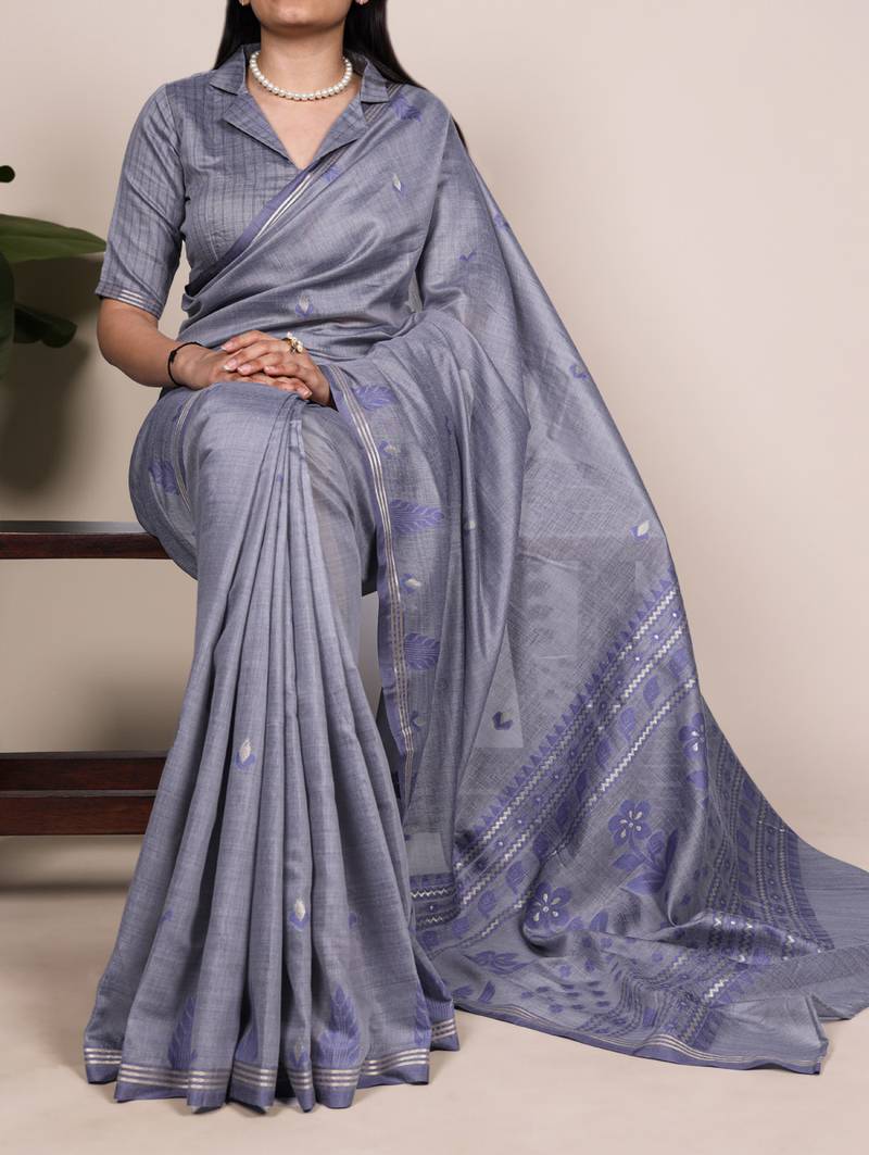 Timeless elegance cotton silk saree with intricate zari weaving