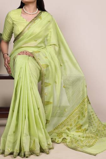 Timeless elegance cotton silk saree with intricate zari weaving