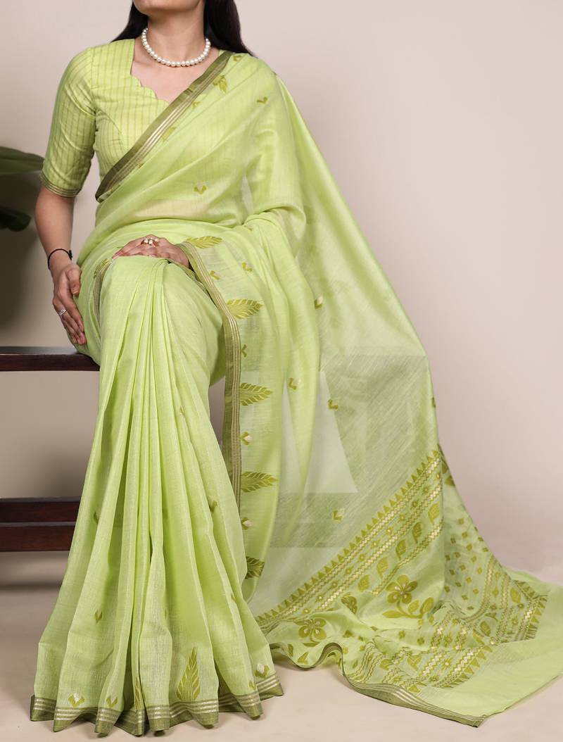 Timeless elegance cotton silk saree with intricate zari weaving