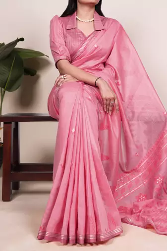 Timeless elegance cotton silk saree with intricate zari weaving