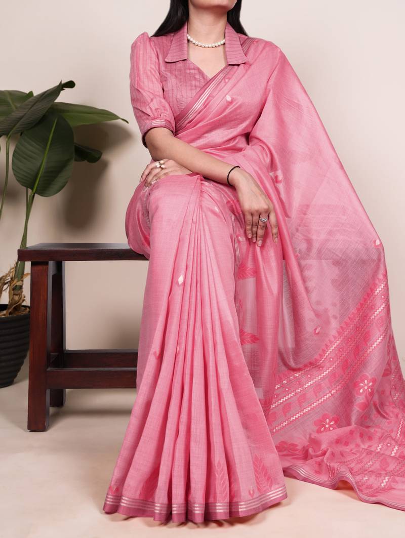 Timeless elegance cotton silk saree with intricate zari weaving