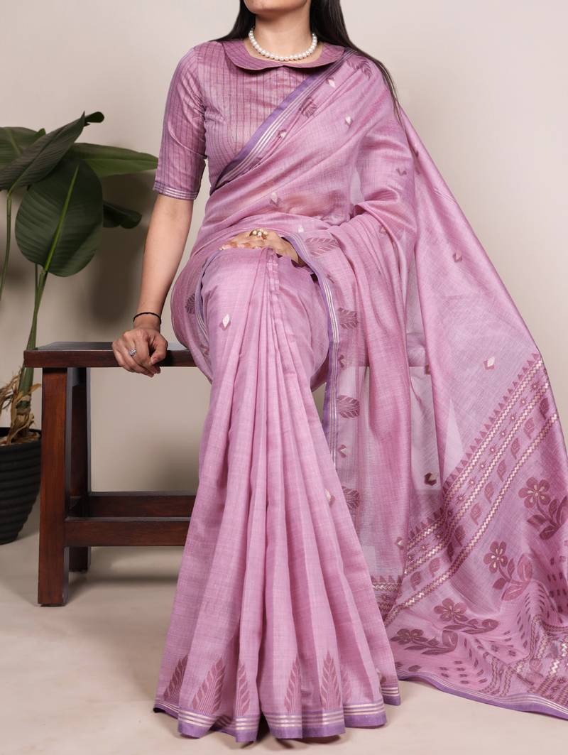 Timeless elegance cotton silk saree with intricate zari weaving