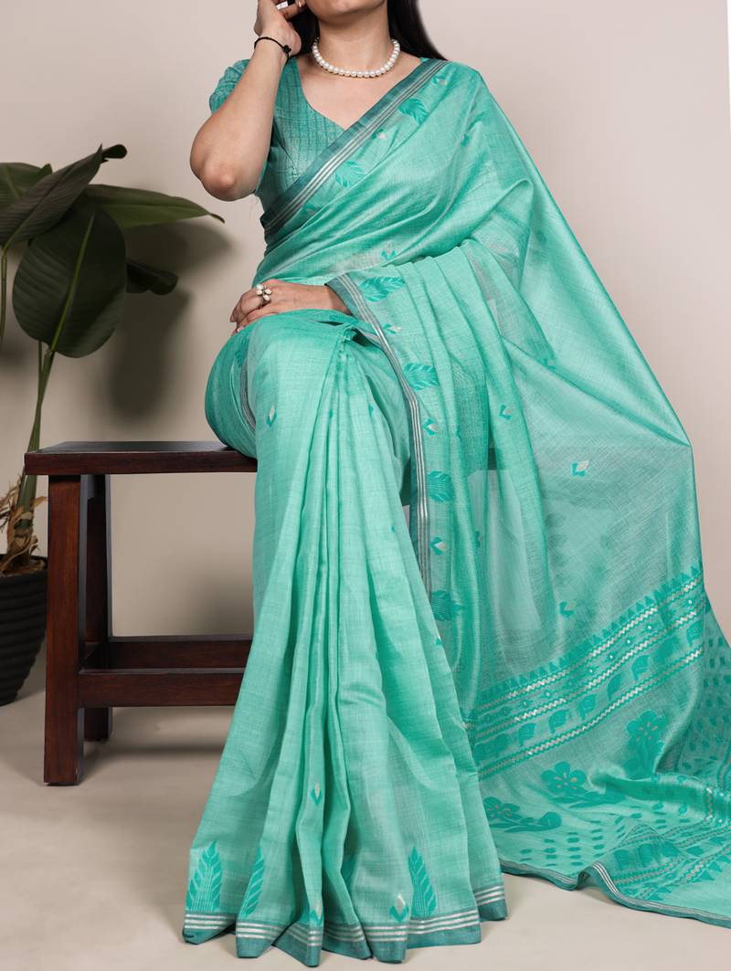 Timeless elegance cotton silk saree with intricate zari weaving