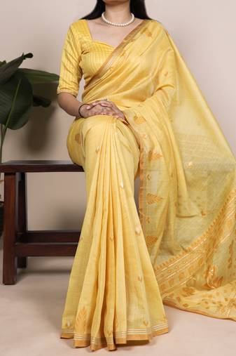 Timeless elegance cotton silk saree with intricate zari weaving