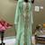 Sea green georgette zari work kaftan