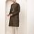 Men’s straight moss green viscose silk zari-work kurta
