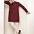 Men’s onyx maroon textured threadwork kurta