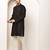 Men’s onyx black textured threadwork kurta