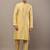 Men's yellow straight viscose silk kurta
