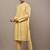 Men's yellow straight viscose silk kurta