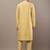 Men's yellow straight viscose silk kurta
