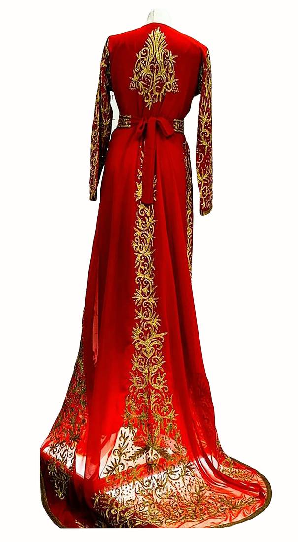 Burgundy wedding moroccan dubai kaftans formal women dress very fancy long white gown dresses