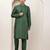 Men's green straight viscose silk kurta