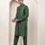 Men's green straight viscose silk kurta